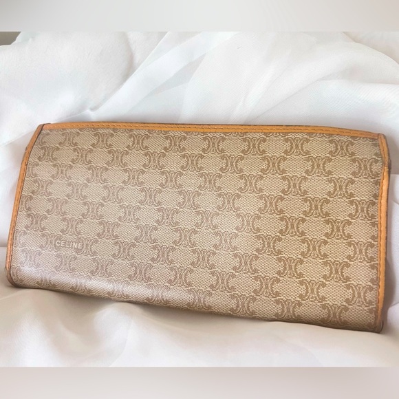 Vintage Celine Triomphe leather wallet w/ Kiss Lock - Picture 4 of 12